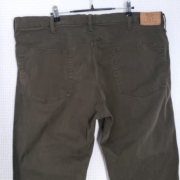 Polo Ralph Lauren Varick Slim Straight Stretch Sateen Pant Mens 40x38 Tall Green - Picture 15 of 16